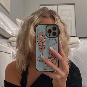 tiger print iPhone case, tigers phone case, animal iPhone case, aesthetic iPhone case, internet phone case, good vibes, quote iPhone case
