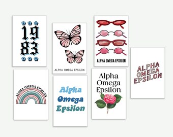 Alpha Omega Epsilon art print, sorority art, collage kit, photo kit, photo kit, bid day, custom sorority art, recruitment, big little reveal