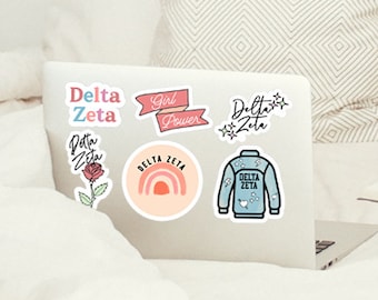 delta zeta stickers, sorority recruitment, sorority stickers, gifts for rush, bid day gifts, bid day, sorority gifts, go greek, greek decals