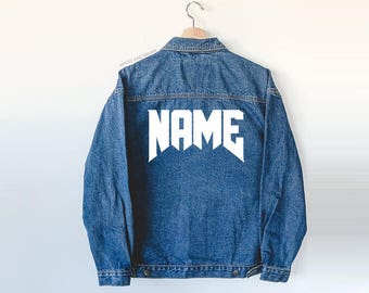 Custom Denim Jacket Etsy - custom denim jacket personalized jacket custom clothing custom gift wedding jacket denim jacket jean jacket custom custom shirt