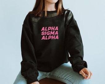 Alpha Signa Sweatshirt, Alpha Alpha Alpha, Studentenvereinigung Hoodie, Rekrutierung, große kleine Enthüllung, Alpha Omega, Bid Day, Schwesternschaftsansturm, Geschenkkorb