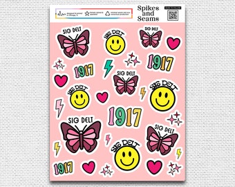 Pegatinas de Sigma Delta Tau, Reclutamiento de la hermandad, Regalo del día de la aceptación