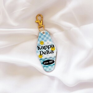 Kappa Delta keychain, sorority keychain, recruitment, big little, tassel keychain, motel key, custom keychain, bid day, Kappa Delta gift