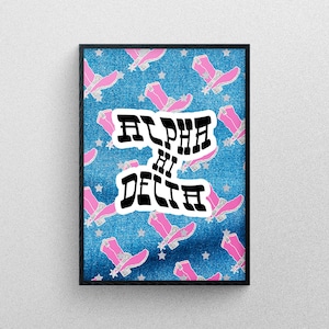 Alpha Xi Delta art print, Alpha Xi, sorority art print, sorority recruitment, gifts for rush, big little, bid day, gift, collage kit, AXiD