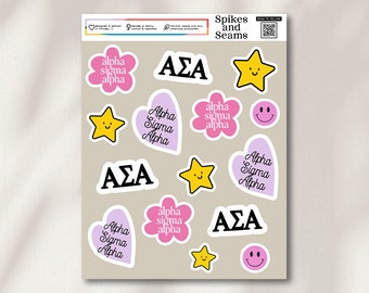 Alpha Omega Alpha, Alpha Sig merch, Schwesternschaftsaufkleber, Einstellung, Bid Day, griechischer Aufkleber, Schwesternschaftsgeschenkkorb, Geschenktasche, Alpha Omega merch