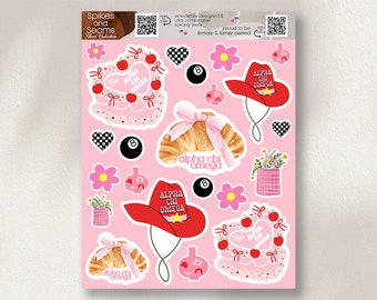 Alpha Chi Omega Sorority Aufkleber, griechische Geschenkkorb Abziehbilder
