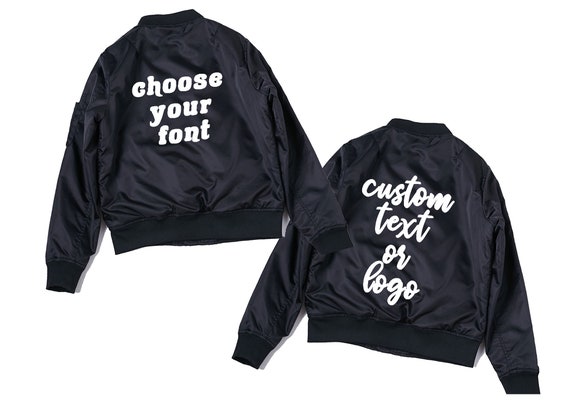 Customizable Personalized Bomber Jacket Black Bomber Jacket Etsy