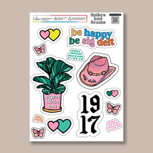 Sigma Delta Tau stickers, SDT, sorority recruitment, sorority stickers, gifts for rush, bid day, sorority gift basket, greek decal, Sig Delt