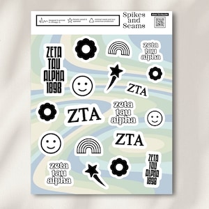 Zeta Tau Alpha stickers, Zeta, sorority recruitment, sorority stickers, gifts for rush, bid day, sorority gifts, go greek, sorority decals