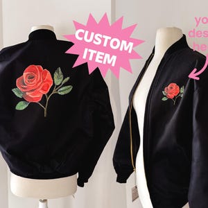 custom bomber Jacket, personalized jacket, women's jacket, custom design jacket, personalized gift, custom logo jacket image 2