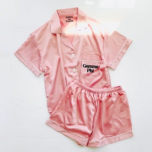 BLOCK FONT| Gamma Phi Beta pajamas, GPhi, sorority pajamas, gifts for rush, big little reveal, sorority recruitment, bid day, Gamma Phi