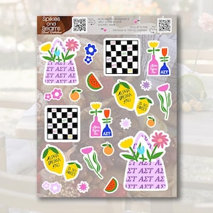 Retro Sorority Stickers - Bid Day & Recruitment Favors - Sorority Stickers with Greek Letters - Personalized Greek Life Gifts - Bid Day Gift