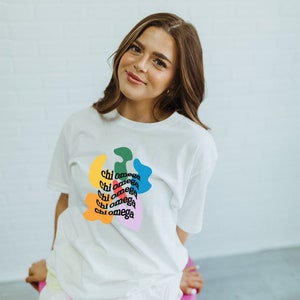 chi omega, chi o, sorority shirts, bid day, gifts for rush, custom sorority shirt, sorority recruitment, chi omega stuff, sorority tees, tee