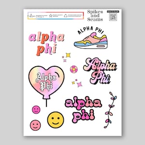 Pegatinas Alpha Phi, pegatinas Aphi, pegatinas de hermandad, reclutamiento de hermandad, obsequios para el día de la oferta, obsequios para el día de la oferta, día de la oferta, obsequios de hermandad, go greek