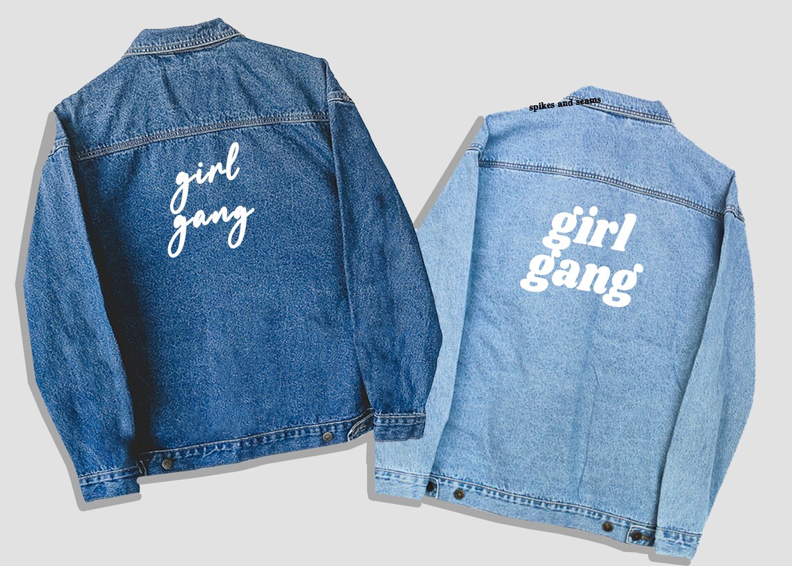 Girl Gang Denim Jacket Denim Jacket Jean Jacket Graphic Etsy
