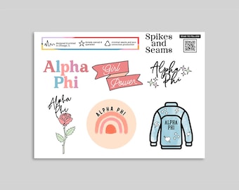 alpha phi stickers, alpha phi, sorority stickers, sorority recruitment, gifts for rush, bid day gifts, bid day, sorority gifts, go greek