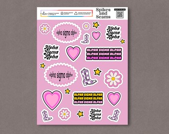 Alpha Omega Alpha, Alpha Sig merch, Schwesternschaftsaufkleber, Einstellung, Bid Day, griechischer Aufkleber, Schwesternschaftsgeschenkkorb, Geschenktasche, Alpha Omega merch