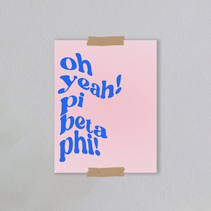 Pi Beta Phi art print, Pi Phi poster, sorority art, sorority recruitment, gifts for rush, big little, bid day gift, collage kit, art print