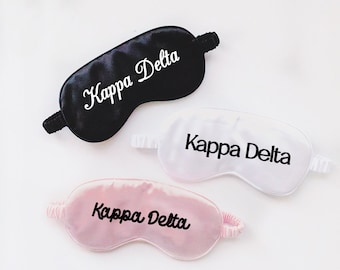 benutzerdefinierte Schlafmaske, Kappa Delta, Studentenverbindung Rekrutierung, Schwesternschaftsgeschenk, Ansturm, Angebotstag, Schlafmaske, Augenmaske, Schlafmaske, benutzerdefinierte Schlafmaske