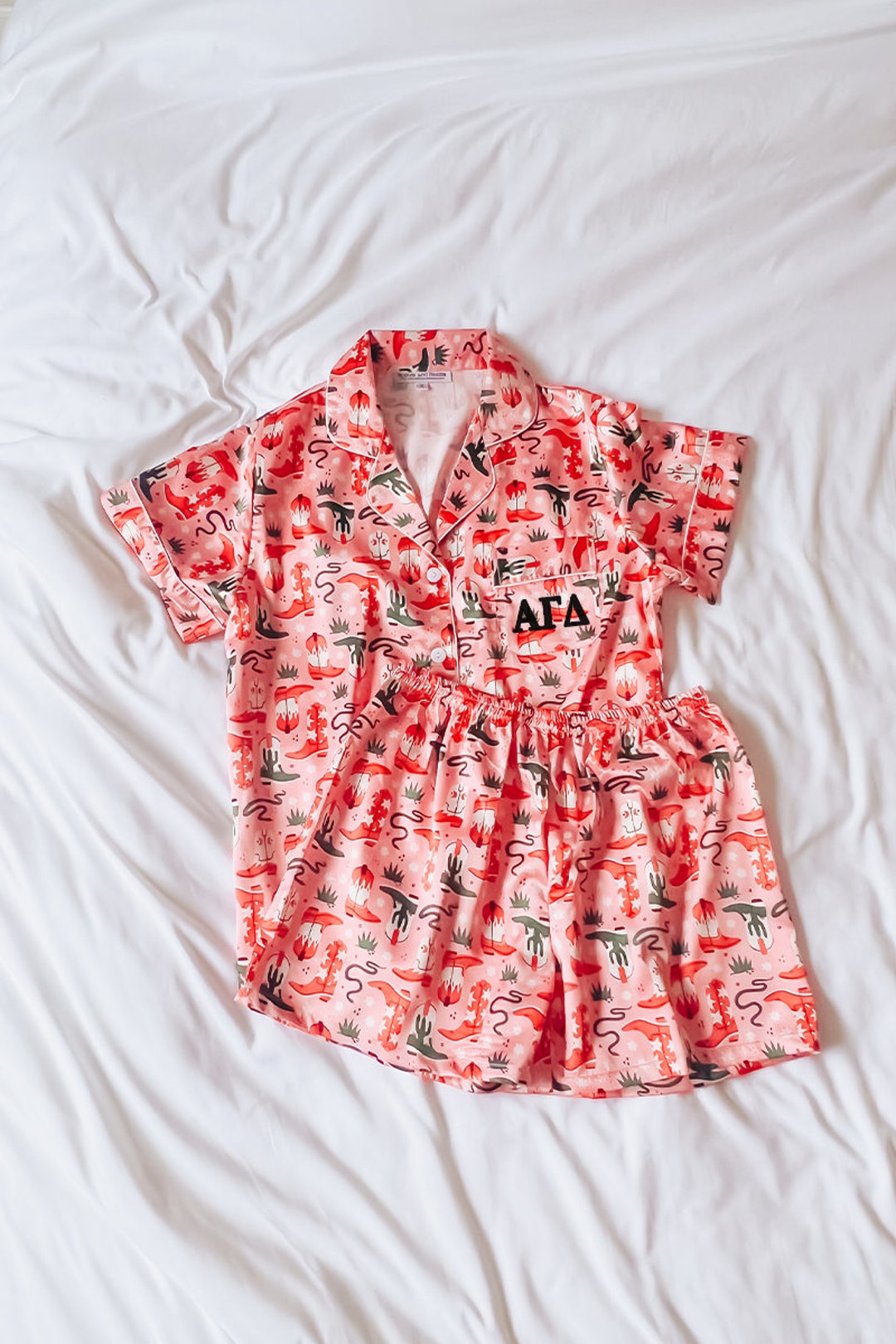 GREEK LETTERS Alpha Gam Pajamas Alpha Gamma Delta Sorority Etsy