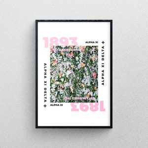 Alpha Xi Delta art print, Alpha Xi, sorority art print, sorority recruitment, gifts for rush, big little, bid day, gift, collage kit, AXiD