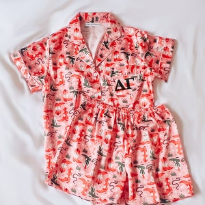 Delta Gamma pajamas, Delta Gamma, sorority pajamas, bid day, desert pajamas, Delta Gamma shirts, sorority gift basket, greek rush, DG pjs