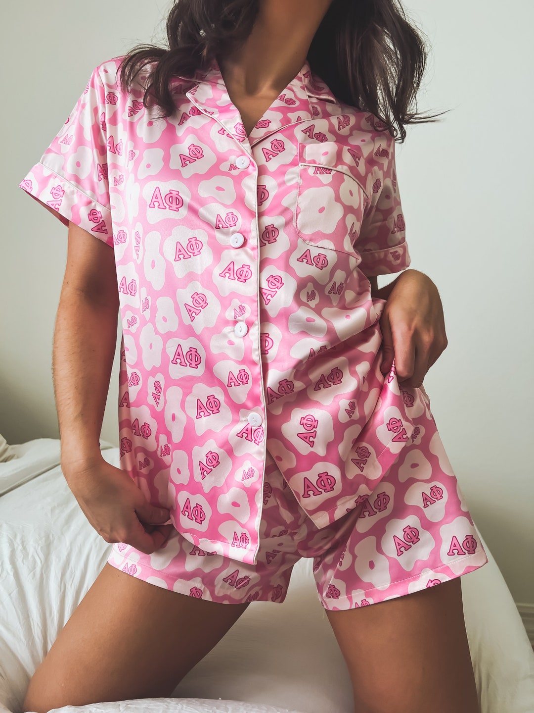Sorority Sister Sleepwear - Alpha Phi Pattern Sleep Set - Cute Sorority ...