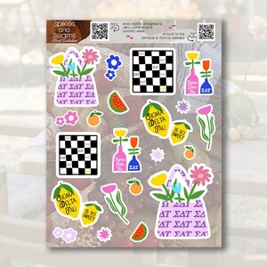 Aufkleber mit griechischen Buchstabe Design - große kleine Geschenke enthüllen - Bid Day Decor - Schwesternschaft Gastgeschenke - Minimalist Schwesternschaft Aufkleber