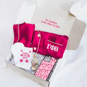 gamma phi beta, sorority gift box, sorority pajamas, sorority gift, gift, gamma phi gift, gphi pajamas, sorority gift, gamma phi beta, gphi