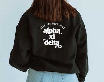 Alpha Xi Delta, AXiD sweatshirt, AXiD, greek recruitment, Alpha Xi, bid day, big little reveal, sorority gift basket, custom sorority shirt