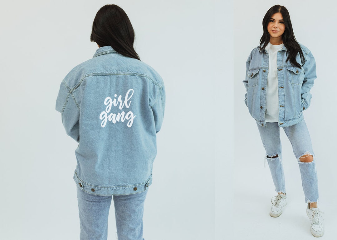 Girl Gang Denim Jacket Denim Jacket Jean Jacket Graphic Etsy