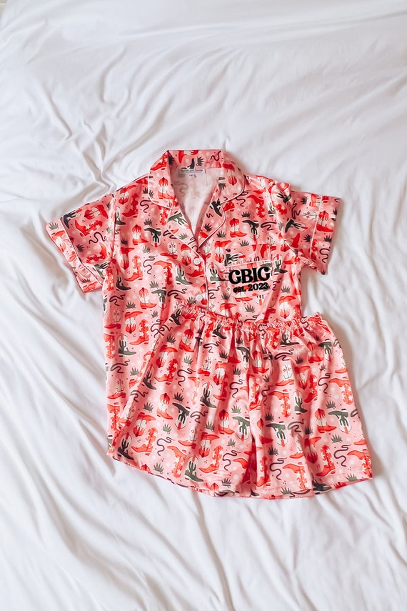 Girl Gang Pajamas Big Little Reveal Recruitment Desert Pajamas Sorority Greek Rush Bid Day Girl Power Sorority Pajamas Cowboy Pjs Etsy Canada