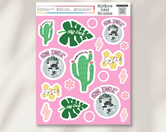 Pegatinas de Sigma Delta Tau, productos de Sig Delta Tau, pegatinas de hermandad, reclutamiento, día de licitación, calcomanía griega, canasta de regalo de hermandad, bolsa de regalo, SDT