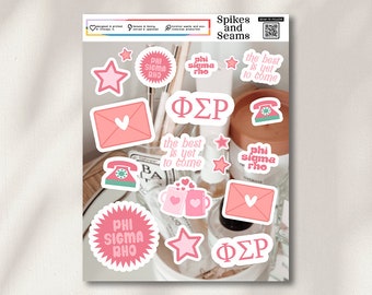 Phi Pigment Rho, Phi Pigment Rho, Merch, Schwesternschaftsaufkleber, Einstellung, Bid Day, griechischer Aufkleber, Schwesternschaftsgeschenkkorb, Geschenktasche, Phi Rho Geschenk