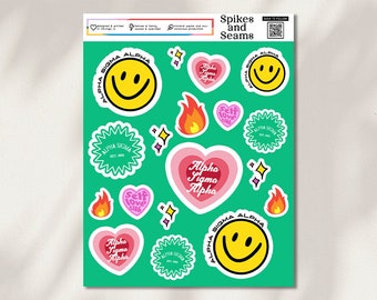 Alpha Omega Alpha, Alpha Sig merch, Schwesternschaftsaufkleber, Einstellung, Bid Day, griechischer Aufkleber, Schwesternschaftsgeschenkkorb, Geschenktasche, Alpha Omega merch