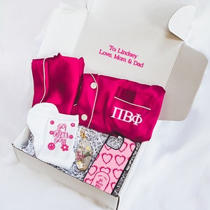pi phi gift box, sorority gift box, pi beta phi pajamas, sorority, pi beta phi, pi phi gift, pi phi pajamas, sorority gift, sorority pjs