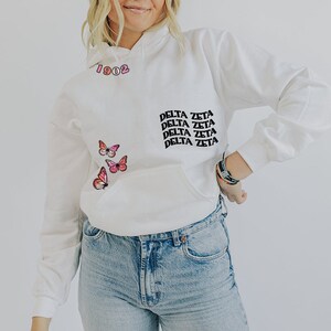 Delta Zeta, sorority hoodies, recruitment shirts, sorority shirt, shirts for rush, bid day, custom sorority, Delta Zeta shirts, Delta Zeta