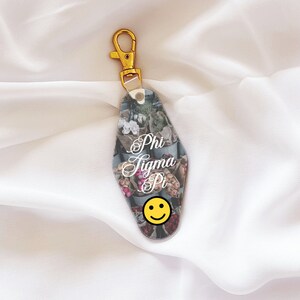 Phi Sigma Pi, greek keychain, sorority keychain, recruitment, big little, sorority custom gift, motel keychain, custom keychain, bid day