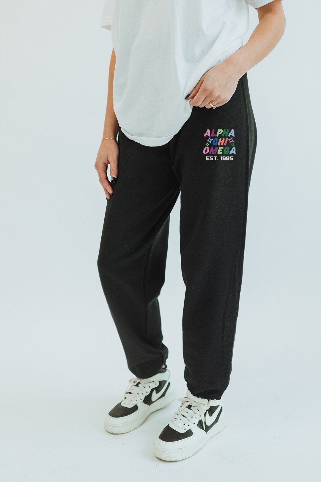 Alpha Chi Omega Embroidered Ladies' 100% Cotton Sweat Pants