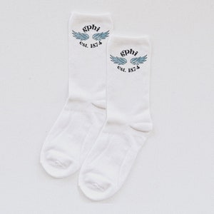 Gamma Phi Beta, GPhi socks, sorority socks, greek recruitment, bid day, custom, rush, big little reveal, sorority gift, Gamma Phi Beta socks