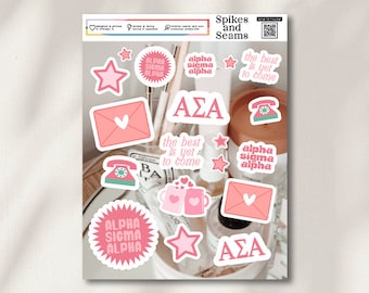 Alpha Signa Aufkleber, Alpha Signa Alpha, Studentenvereinigungsaufkleber, Einstellung, Bid Day, griechischer Aufkleber, Schwesternschaftsgeschenkkorb, Geschenk, Alpha Omega merch