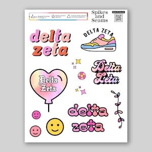 Pegatinas de Delta Zeta, reclutamiento de hermandades, pegatinas de hermandades, obsequios para el día de la oferta, obsequios para el día de la oferta, regalos para hermandades, go greek, calcomanías griegas