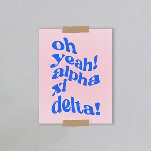 Alpha Xi Delta art print, Alpha Xi, sorority art print, sorority recruitment, gifts for rush, big little, bid day, gift, collage kit, AXiD
