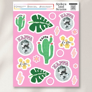 Kappa Aufkleber, Kappa Kappa gama Aufkleber, Sorority Aufkleber, griechische Rekrutierung, Geschenke für Ansturm, Bid Day, großes kleines Geschenk, Kappa Geschenkkorb