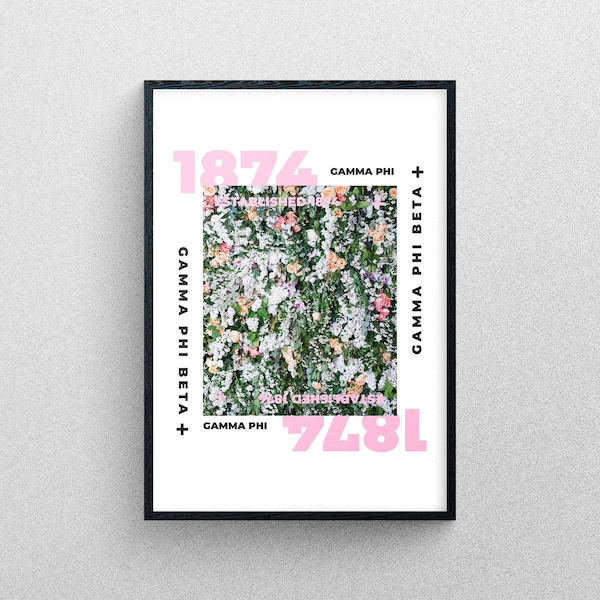 Gamma Phi Beta art prints, collage kit, GPhi, sorority art, recruitment, gifts for rush, big little, bid day, sorority gift, Gamma Phi print