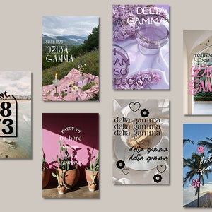 Delta Gamma art prints, collage kit, Delta Gamma, sorority art, sorority recruitment, gifts for rush, big little, bid day, sorority gift