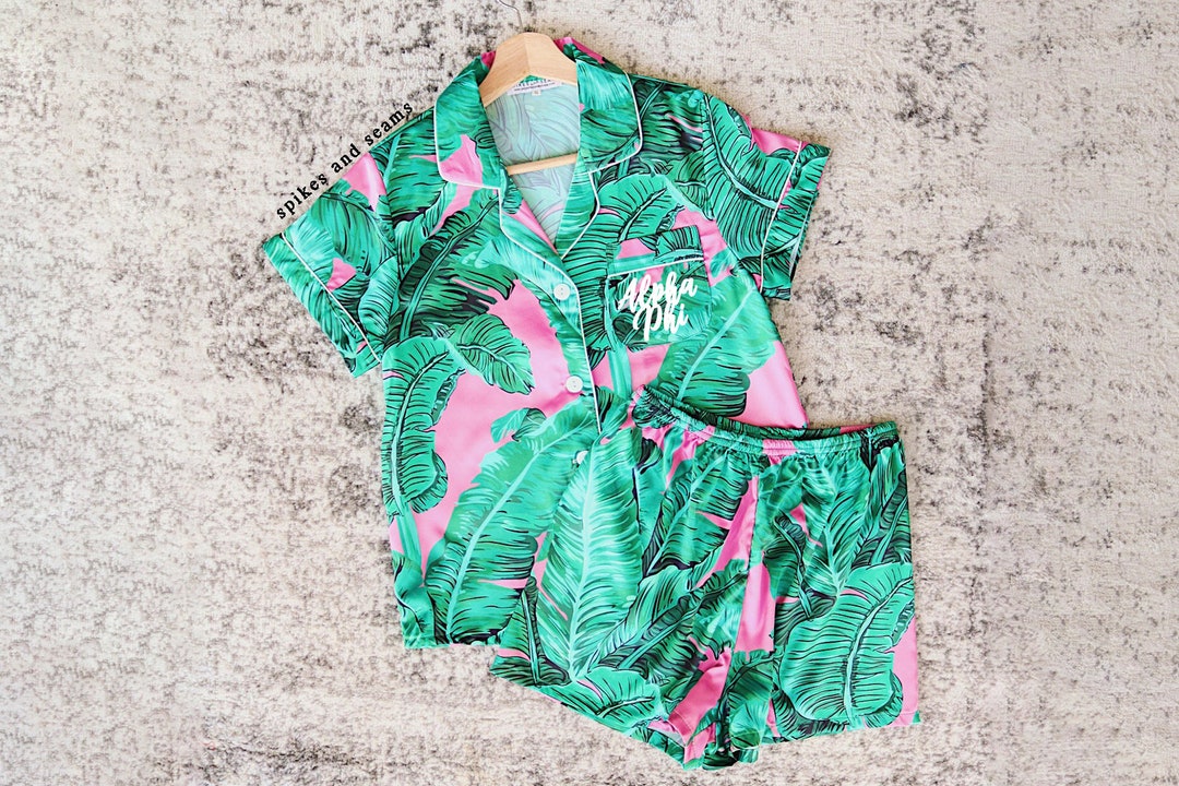 Alpha Phi Custom Pajamas Tropical Pajamas Sorority Bid - Etsy