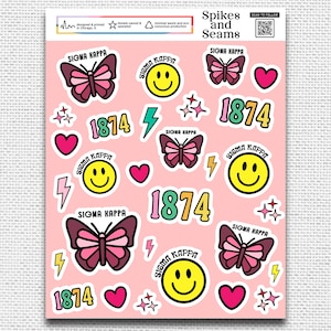 Sigma Kappa stickers, Sig Kap, sorority recruitment, sorority stickers, greek decal, bid day, sorority gift basket, big little reveal gift
