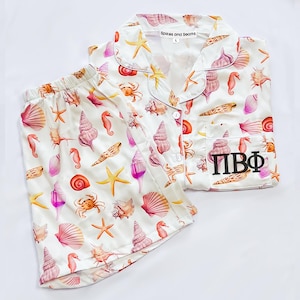 GRIECHISCHE BUCHSTABEN | Pi Beta Phi Pyjamas, Pi Phi, Schwesternschaft Pyjamas, Strand Pyjamas, Muschel Pyjamas, Rekrutierung, große kleine Enthüllung, Pi Phi merch