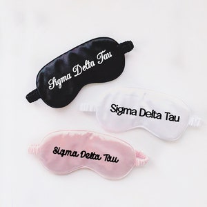 Sigma Delta Tau gift, Sig Delt, SDT, custom sleep mask, recruitment, gifts for rush, bid day, sleep mask, eye mask, greek, custom eye mask